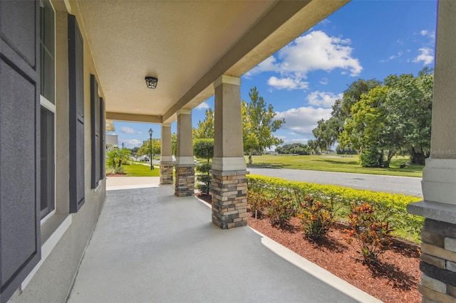 view of patio with a porch