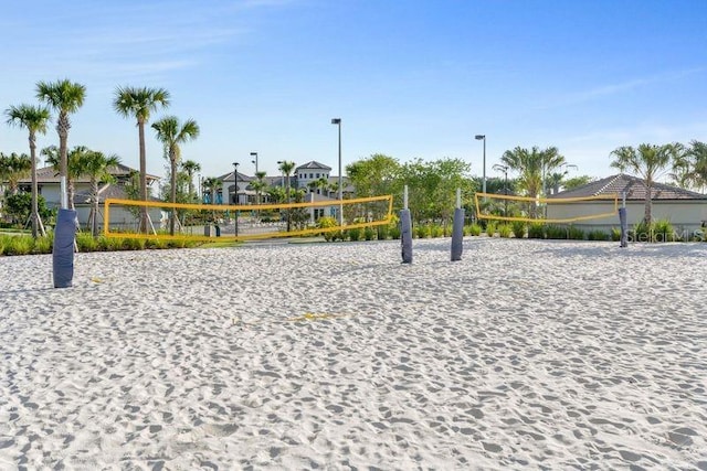 view of community featuring volleyball court