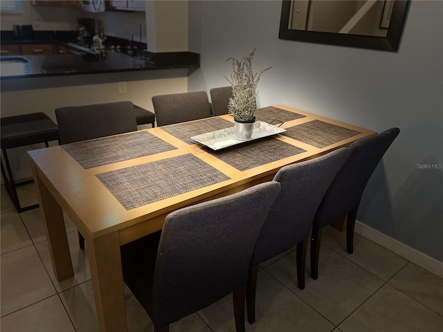 view of tiled dining area