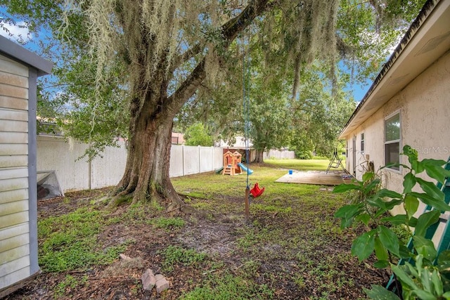 view of yard featuring a playground