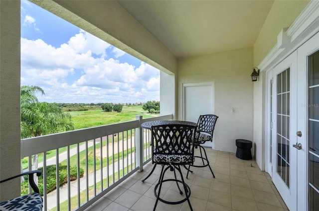 balcony featuring a rural view