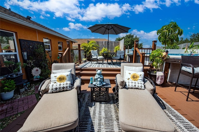 view of patio / terrace featuring a deck