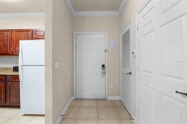 interior space with ornamental molding