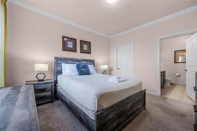1301 Tuscan Ter Unit 9403, Davenport, FL 33896 - bedroom featuring carpet flooring, crown molding, baseboards, and ensuite bathroom