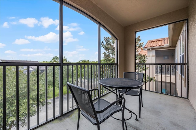 view of sunroom