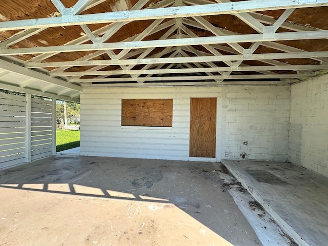 view of garage