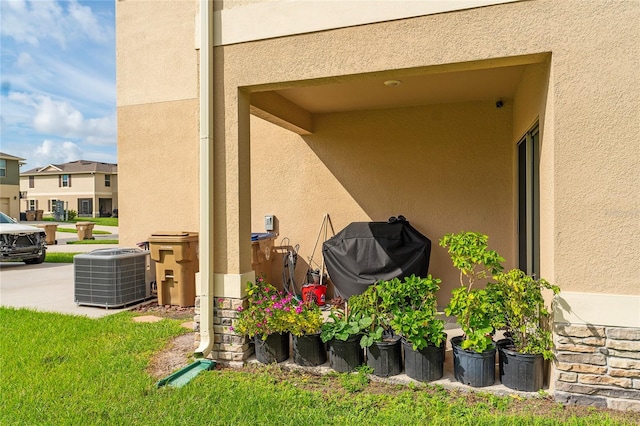 exterior space with cooling unit