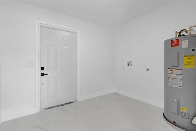 utility room featuring water heater