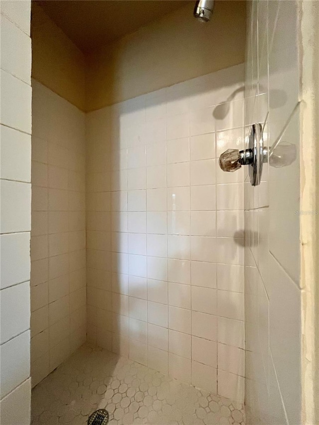 bathroom featuring tiled shower