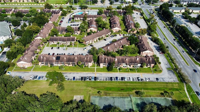 drone / aerial view with a residential view