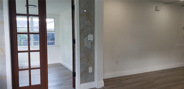 interior space featuring dark wood-type flooring