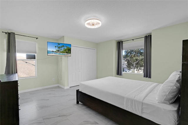 bedroom featuring a closet