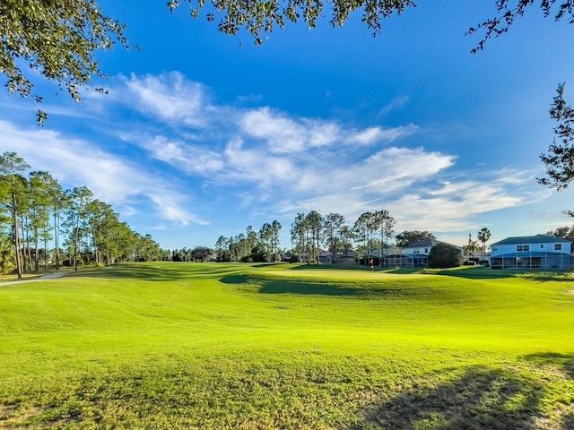 view of home's community with a yard