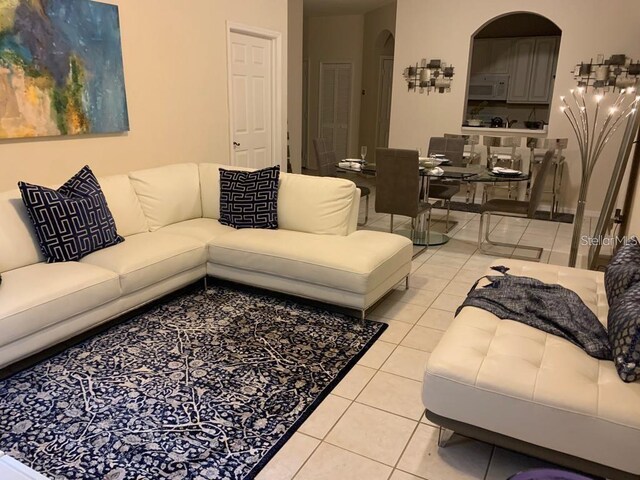 view of tiled living room