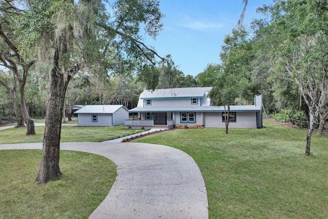 view of front of house with a front yard