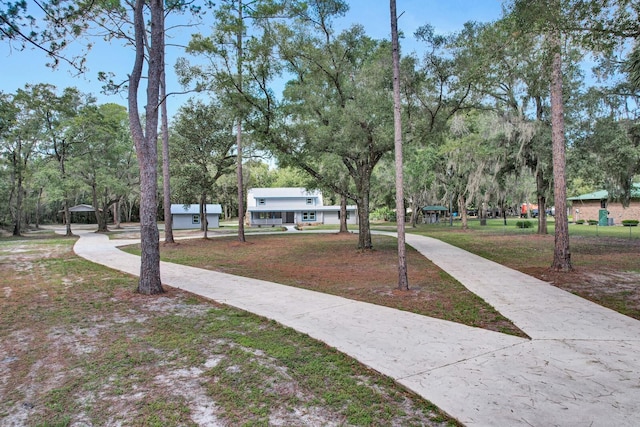 view of community with a lawn