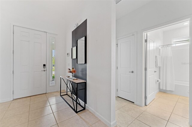 view of tiled foyer