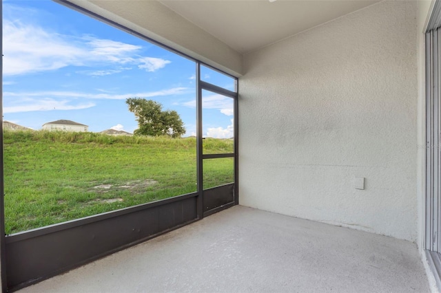 view of unfurnished sunroom