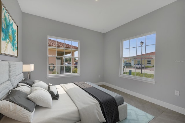 view of tiled bedroom