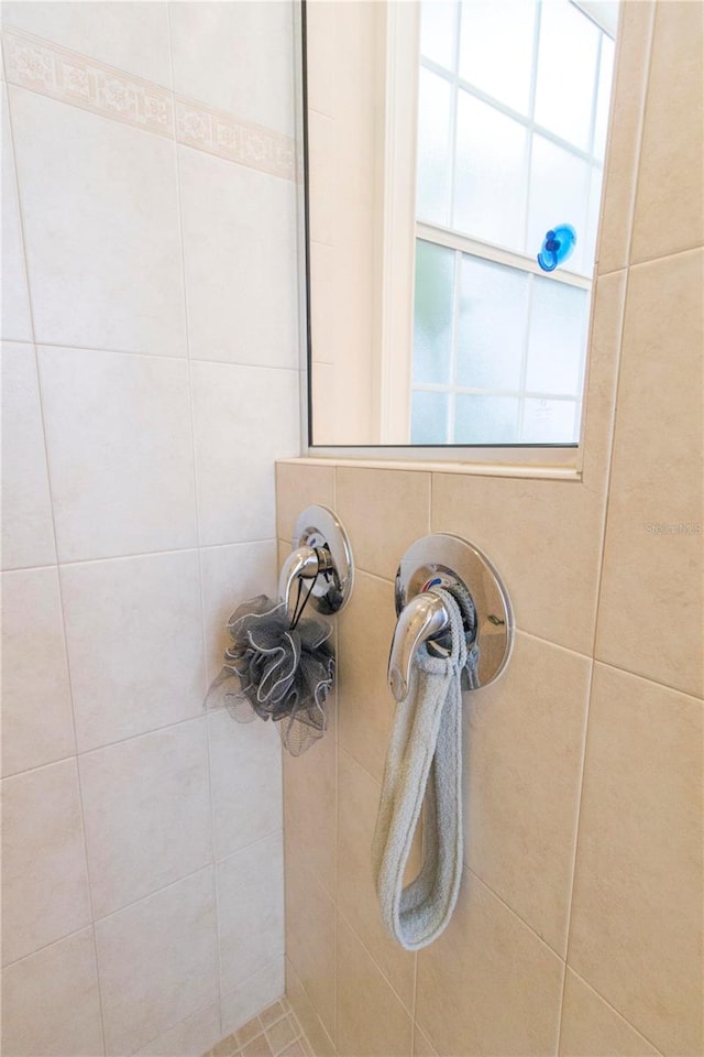 interior details with walk in shower