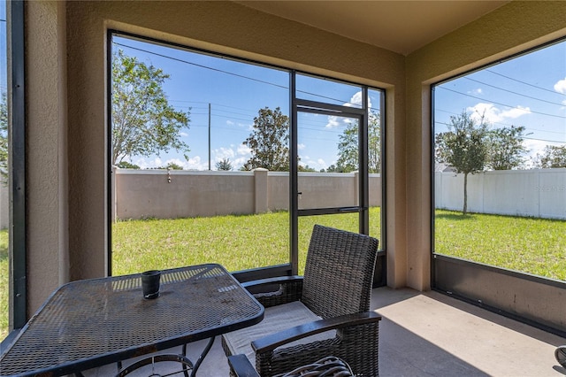 view of sunroom / solarium