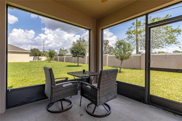 view of sunroom