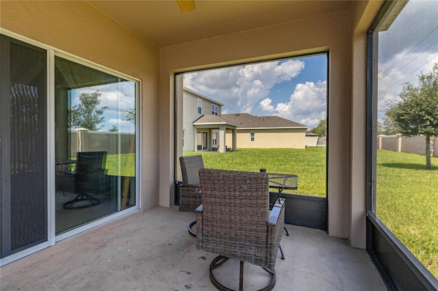 view of sunroom