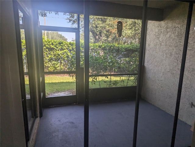 view of unfurnished sunroom