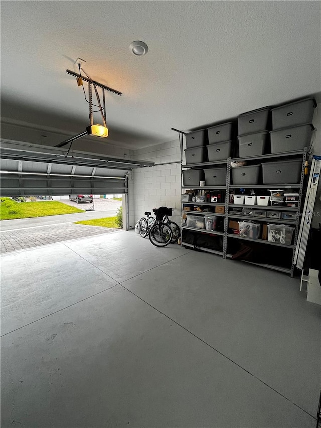 garage featuring a garage door opener