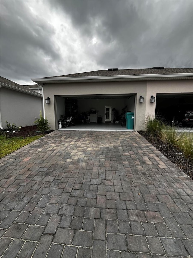 view of garage