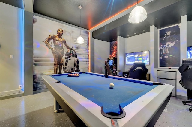 game room with billiards