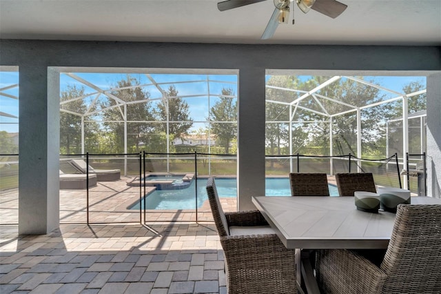 1536 Maidstone Ct, Davenport, FL 33896 - exterior space with a jacuzzi, ceiling fan, and a pool