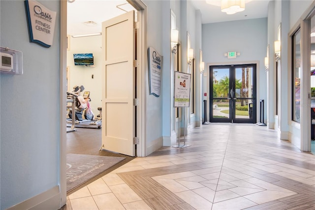 1536 Maidstone Ct, Davenport, FL 33896 - hall with baseboards and french doors