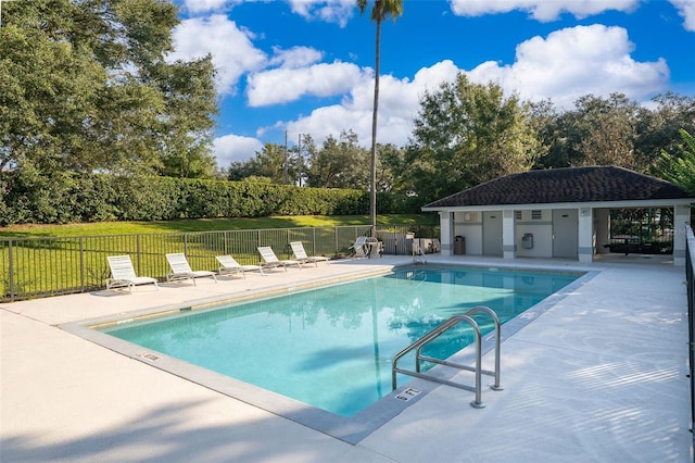 view of pool with a patio area