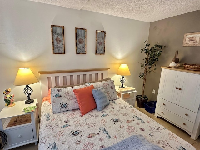 bedroom featuring a textured ceiling