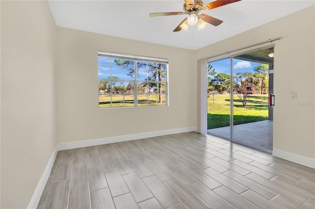 empty room featuring ceiling fan