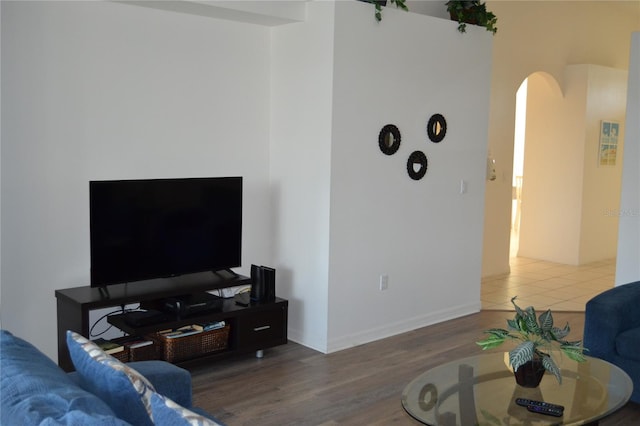 living room featuring hardwood / wood-style floors