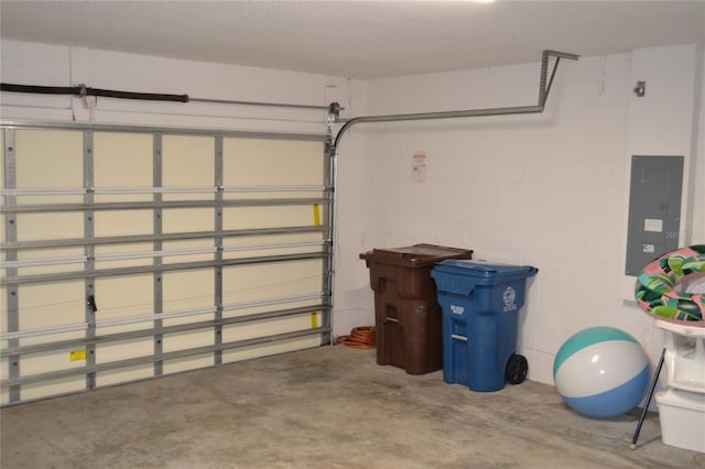 garage featuring electric panel