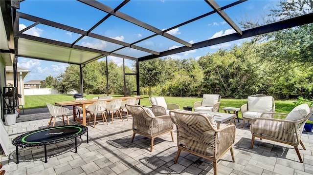 view of patio featuring outdoor lounge area