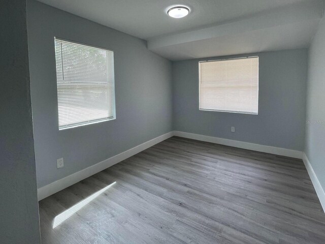 unfurnished room featuring wood-type flooring