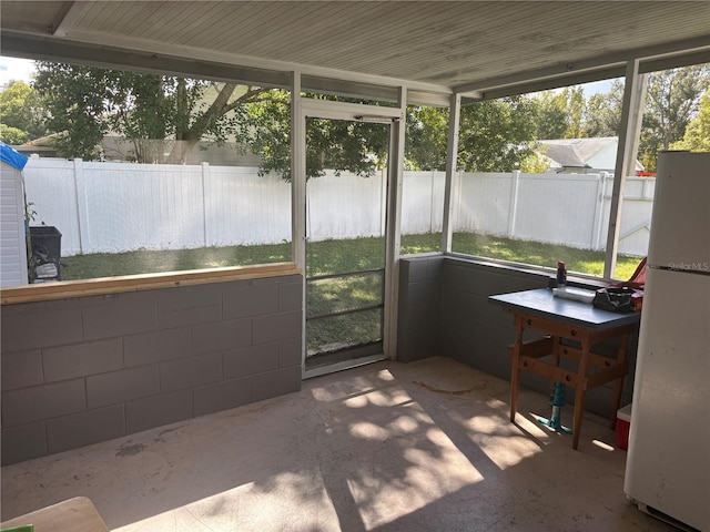 view of unfurnished sunroom