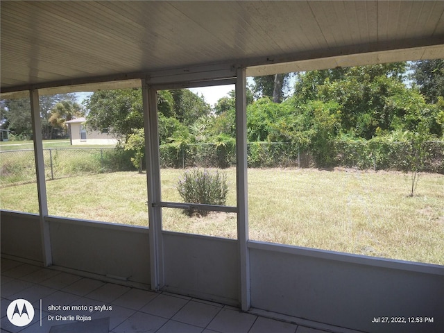 view of unfurnished sunroom