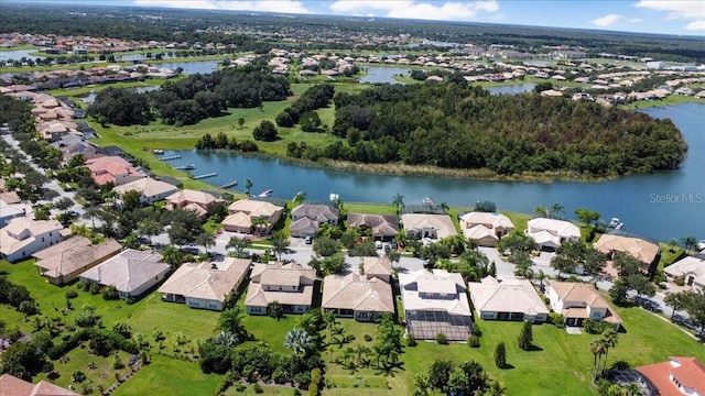3757 Eagle Isle Cir, Kissimmee, FL 34746 - birds eye view of property featuring a residential view and a water view