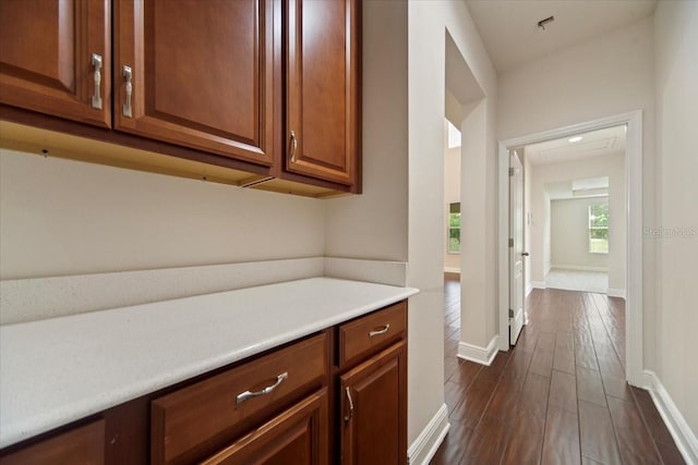 kitchen featuring dark hardwood / wood-style floors