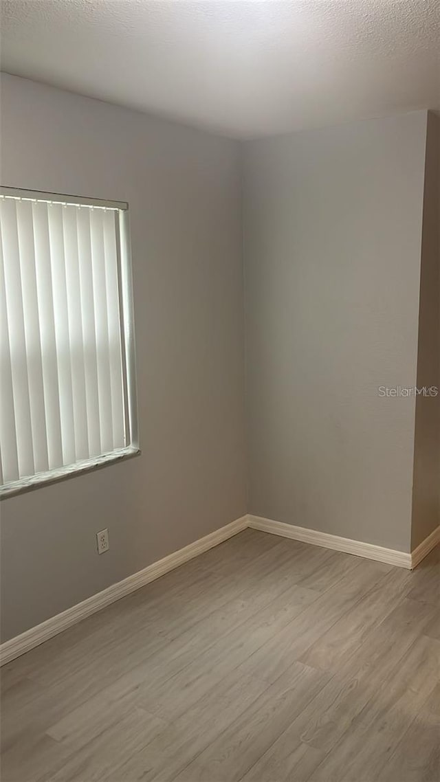 spare room featuring light hardwood / wood-style flooring