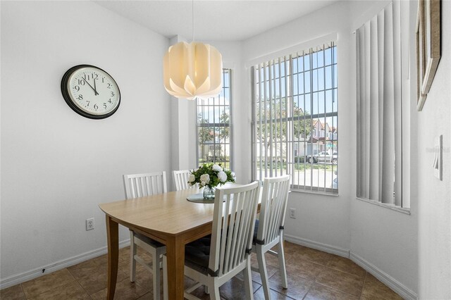 view of tiled dining area