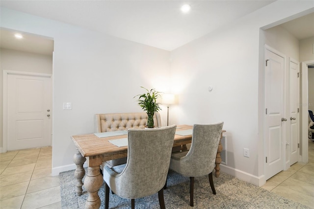 view of tiled dining area