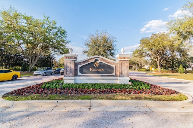 view of community sign