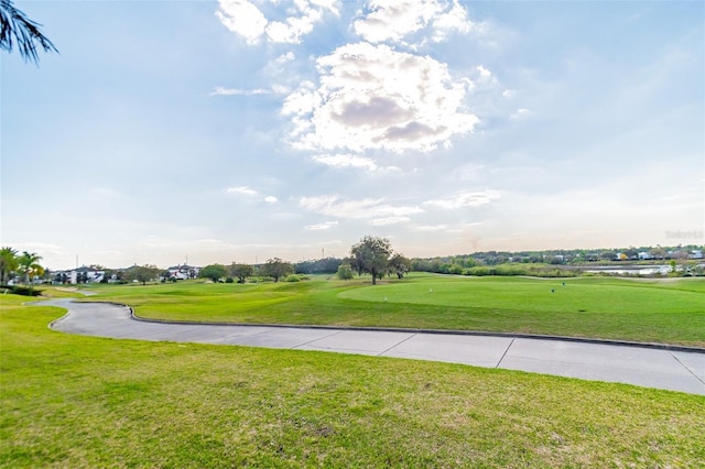 view of home's community with a lawn