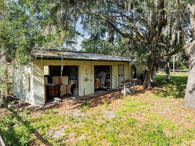 exterior space with an outdoor structure